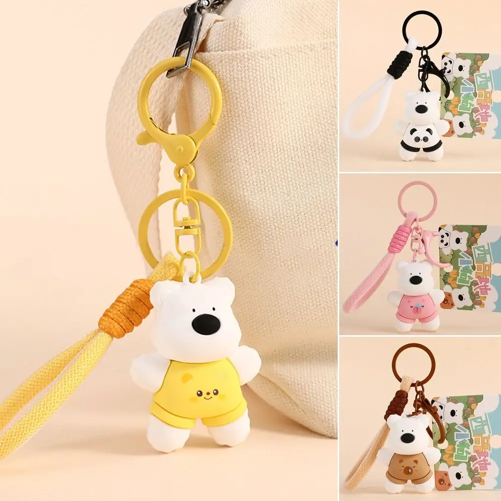 

Cartoon Bear Cute Doll Pendant Bag Accessories Hangings Ornament Animals Toys Hangings Silicone Keyring Key Pendant