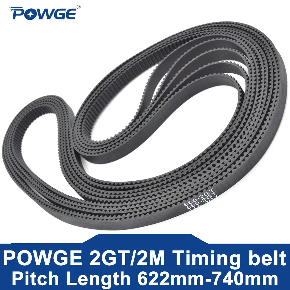 

POWGE 2M 2GT Timing Belt Lp=622 630 634 640 650 656 660 670 676 686 690 696 700 702 710 724 726 730 738 740 Width 6/9mm Rubber