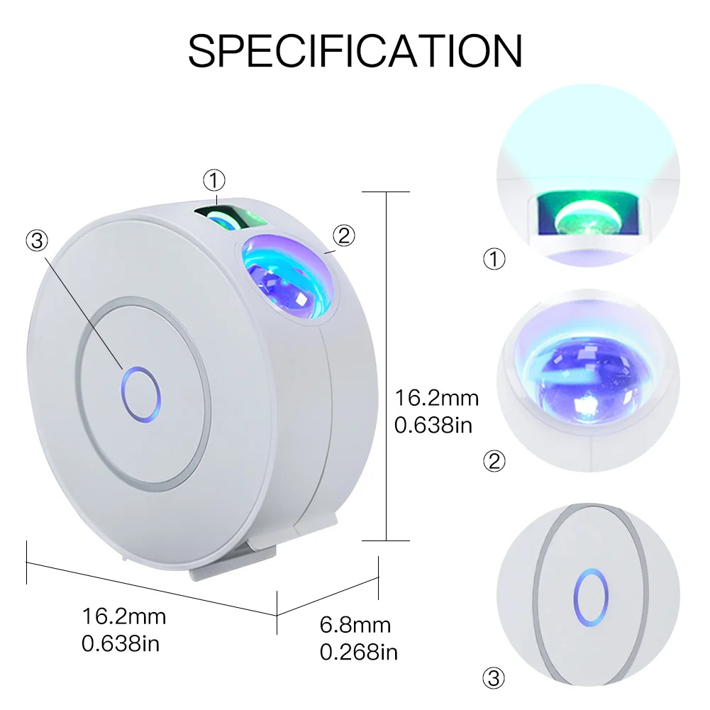 Imagem -06 - Moes-smart Wifi Projetor Estrela Galaxy Nebula Movendo Ocean Wave Laser Starry Night Light Projetor Colorido Alexa Google Tuya App