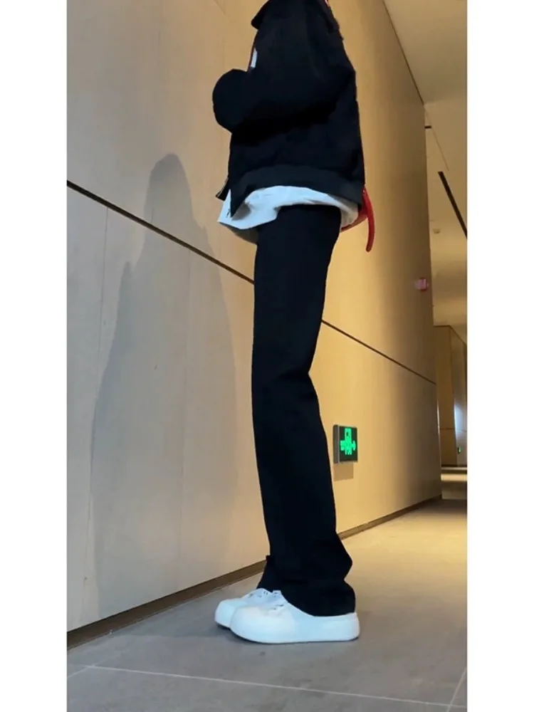 

Bla High Elastici Fce Lined Men's Jeans American High Street Vibe Long Taller Slim Straight Leg Jeans Youth Faion