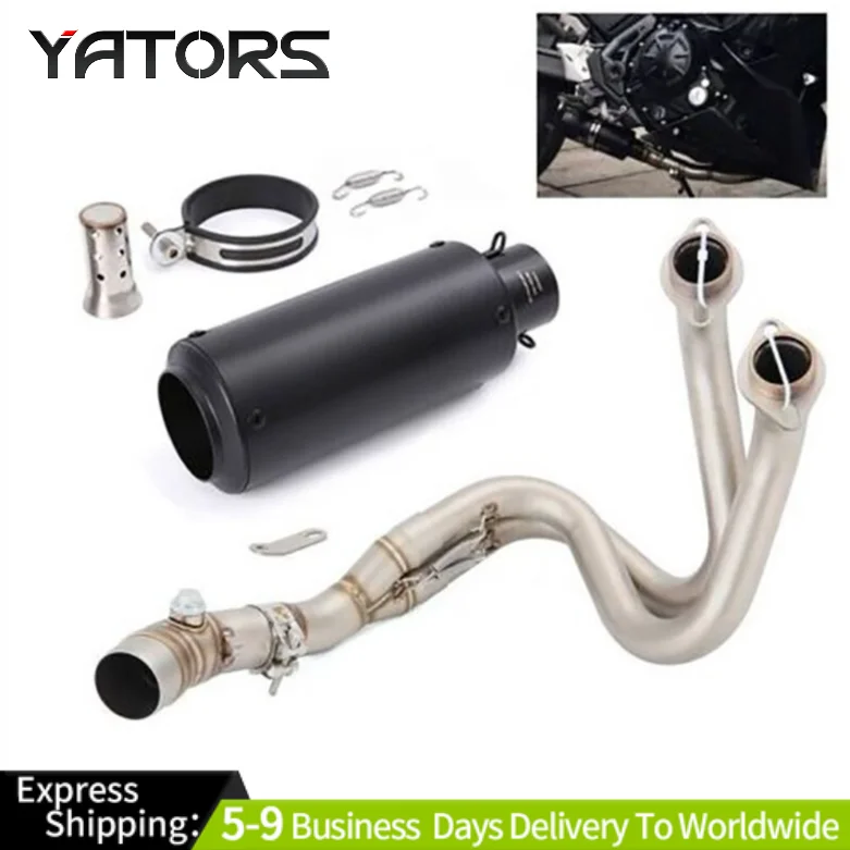 

For Kawasaki Ninja 650 Z650 2012-2023 Full Exhaust System Black Tips Header Pipe Exhausts Pipes