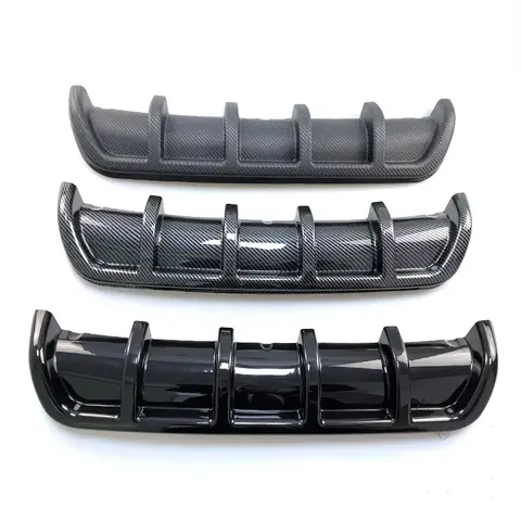 Kit universal de corpo para para-choque traseiro de carro, spoiler de queixo de tubarão, difusor, guarnição, preto