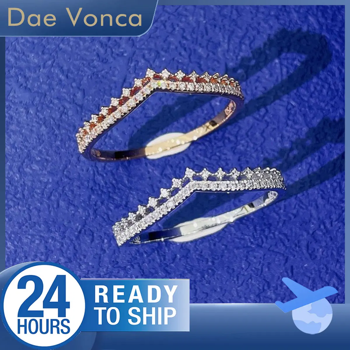 

Кольцо с натуральным бриллиантом Half Eternity, 18-каратное желтое/белое золото, двухрядное кольцо с белым бриллиантом, V-образное кольцо с бриллиантом и короной