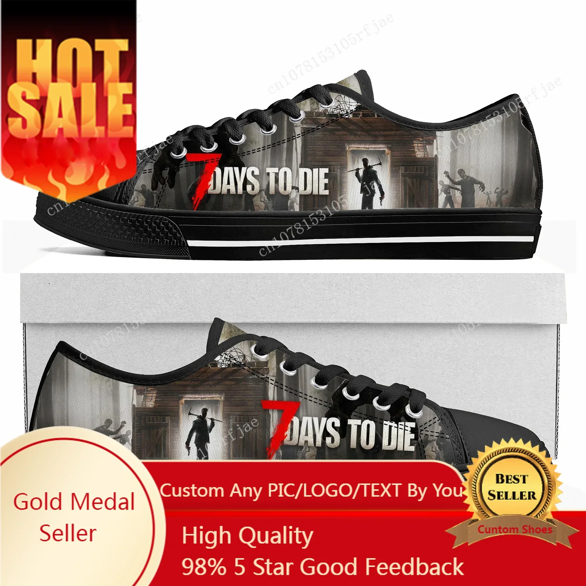 Cartoon Game 7 Days To Die Low Top Sneakers Womens Mens Teenager Shoes Casual Fashion Tailor Made Canvas Sneaker