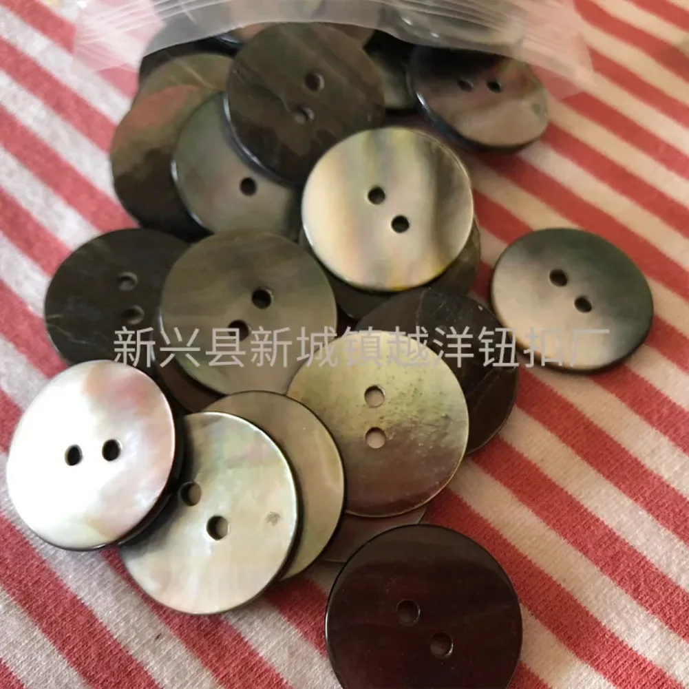 5pcs Natural Black Mother of Pearl Shells 2 Hole Flatback Buttons Scrapbooking Decoration Accessories Clothing Sewing Supplies