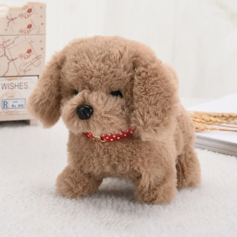 Realistic Plush Simulation Smart Dog Called Walking Plush Toy Electric Plush Robot Dog Toddler Companion Animal for Kids Gift