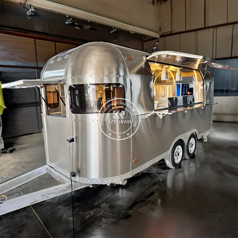 Mobile Food Cart Food Kiosk with Fully Equipment Outdoor Concession Trailers Pizza Truck for Sale