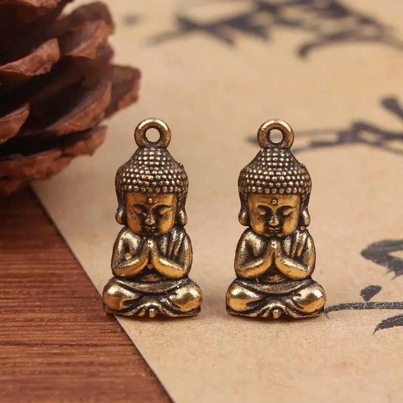 5/10Pcs Miniature Shakyamuni Figurine Pendant Retro Small Crafts Ornaments Desktop Decoration DIY Keychain Charms Accessories