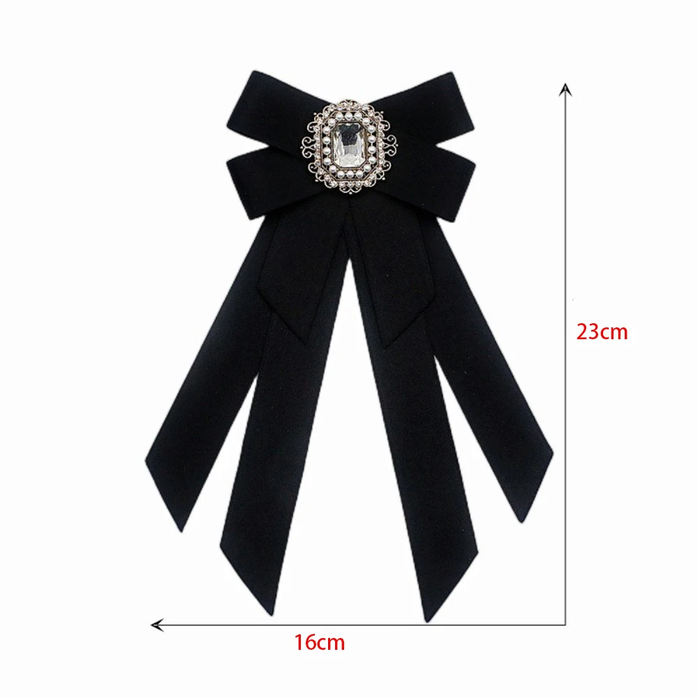New Solid Color Bow Tie Bow Crystal Rhinestone Bowtie Collar Flower Pre-Tied Elegant Collar Decoration Clothing Accessories