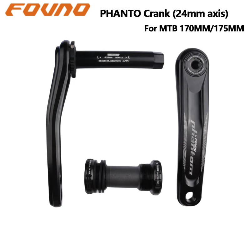 

Fovno Crank 24mm Axis PHANTO MTB Moutain Bike Crank CNC Black Red Blue 170MM 175MM With Bottom Bracket Bsa Original Box