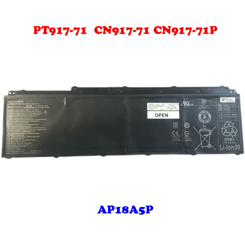 Laptop AP18A5P Battery For ACER PH717-71 N17Q11 ConceptD 9 CN917-71 ConceptD 9 Pro CN917-71P PT917-71 15.4V 4670mAh 71.9WH