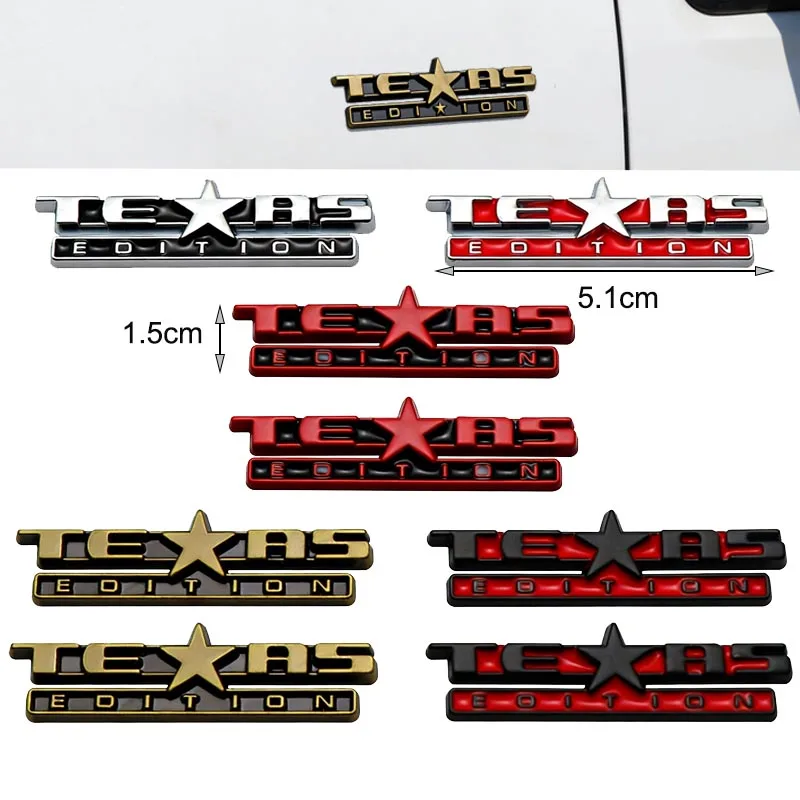3D Metal TEXAS EDITION Car Fender Decorative Sticker For Off-road Vehicles JEEP Wrangler Raptor Edge Modification Accessories