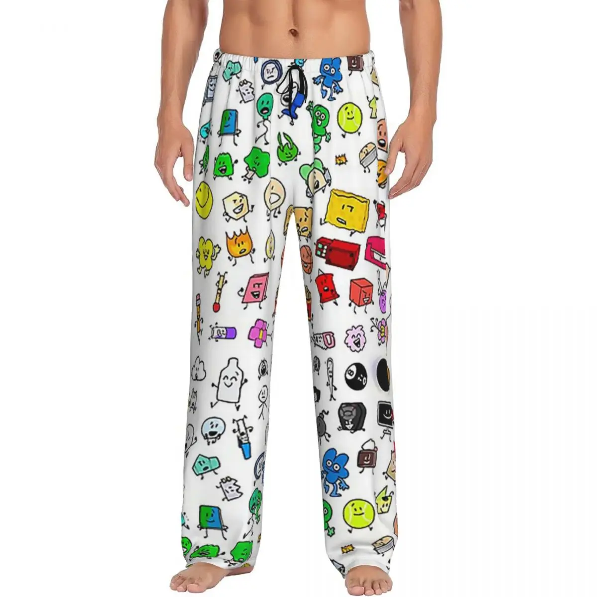 

Изготовленные на заказ BFDI все персонажи (прозрачные) пижамные штаны, мужская одежда для сна, штаны для сна с карманами