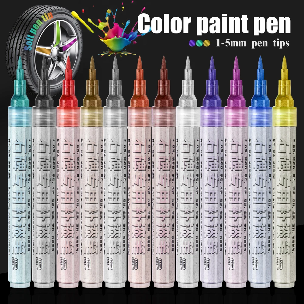 

1 Pcs Paint Markers Permanent Quick-Drying Waterproof Used For Color Restoration And Repair Of Stone Tablets Art Stationery.