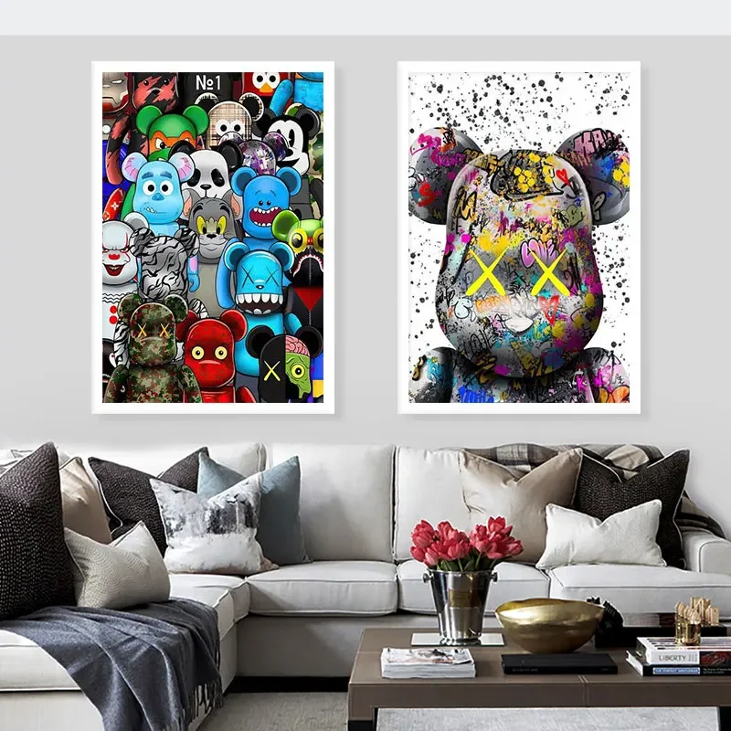 ديزني الكرتون دور الكتابة على الجدران المشارك قماش اللوحة مضحك صورة جدار يطبع المنزل جدارية بار الشارع غرفة نوم الاطفال الديكور هدية