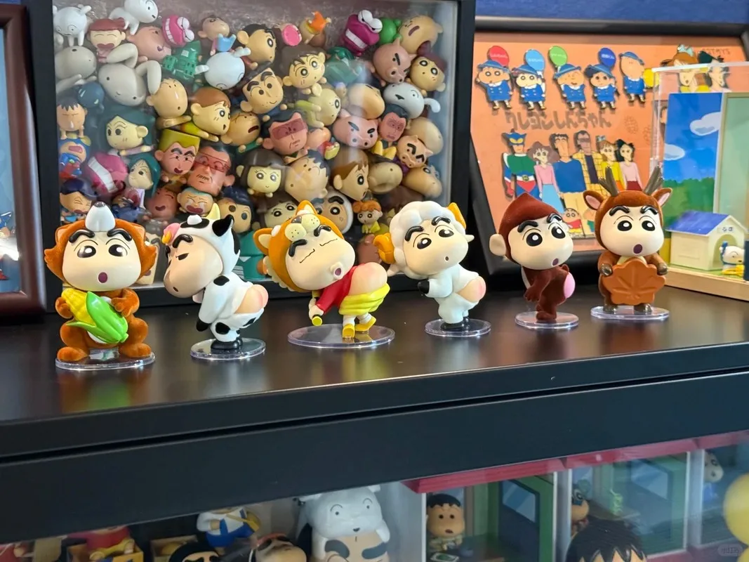 Genuíno miniso crayon shin-chan bonito animal bunda série caixa cega engraçado colecionável figura de ação decorações novidade presente modelo