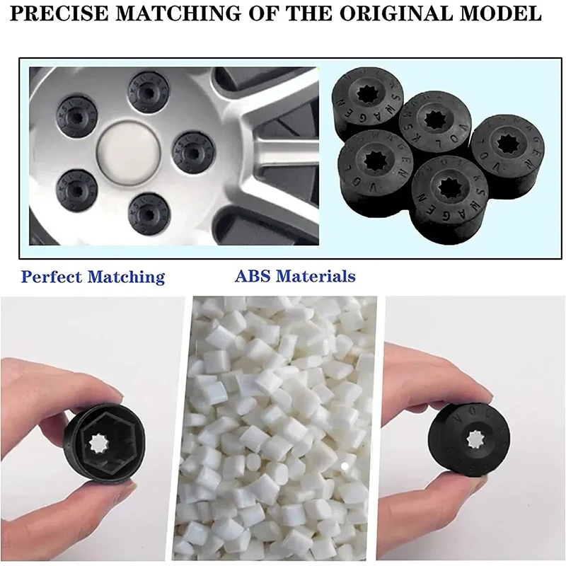 20Pcs Car Wheel Nut 17mm Auto Hub Screw Cover Protection Caps Wheel Nut Bolt Head Cover Caps For VW Transporter T5 T6 2003-2020