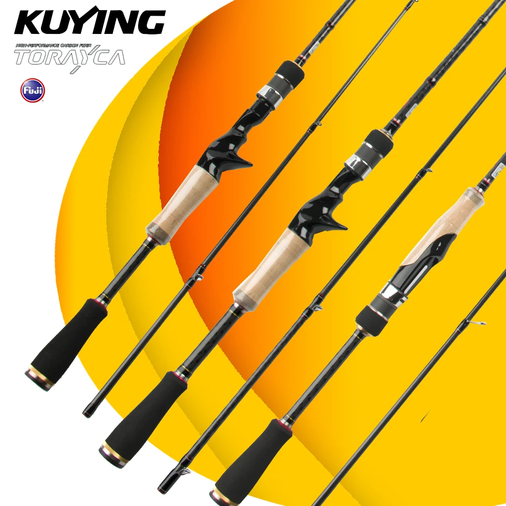 KUYING CONQUEROR باس ماستر الصيد رود مستوى المنافسة الغزل الصب 2 أقسام 6'6 "6'7" 6'9 "M ML فوجي الكربون إغراء سريع #1