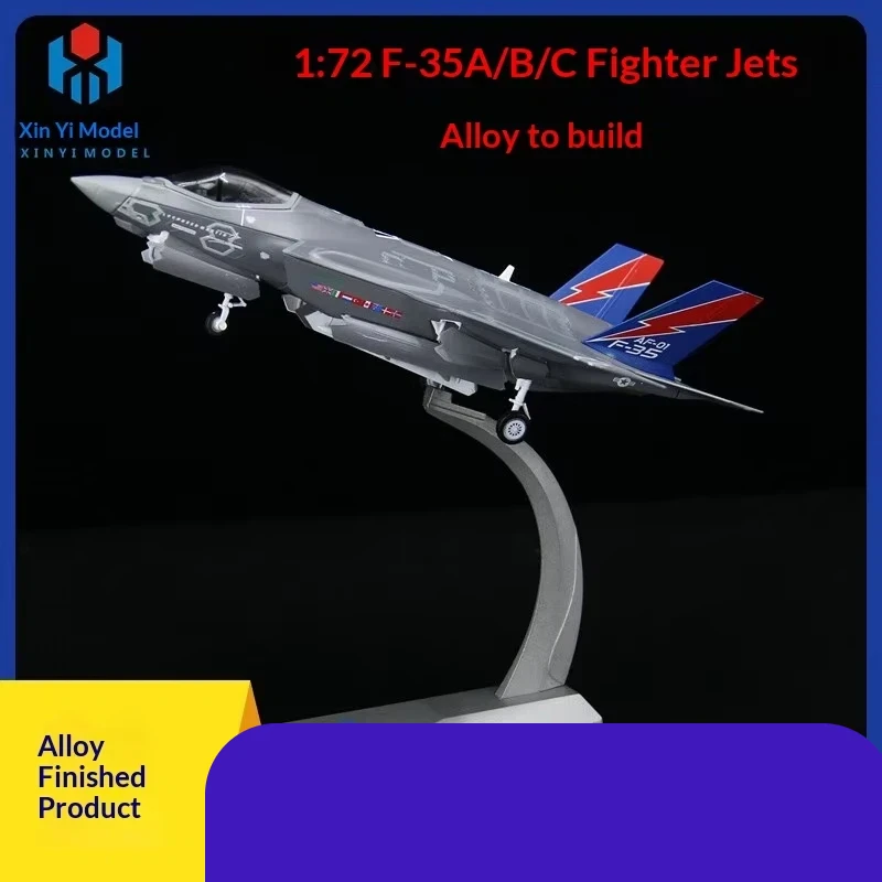 

Модель Xinyi 1:72, готовая реплика истребителя F-35 A/B/C II из сплава, вертикальный взлет, настольное украшение в стиле американских военных.