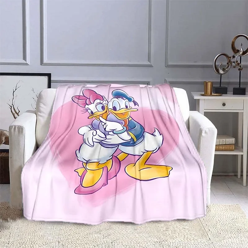 6 Sizes Donald Duck Daisy Printed Blanket Children Adult Blanket Soft and Warm Bedding for Bed Sofa Outdoor Travel Cover Blanket