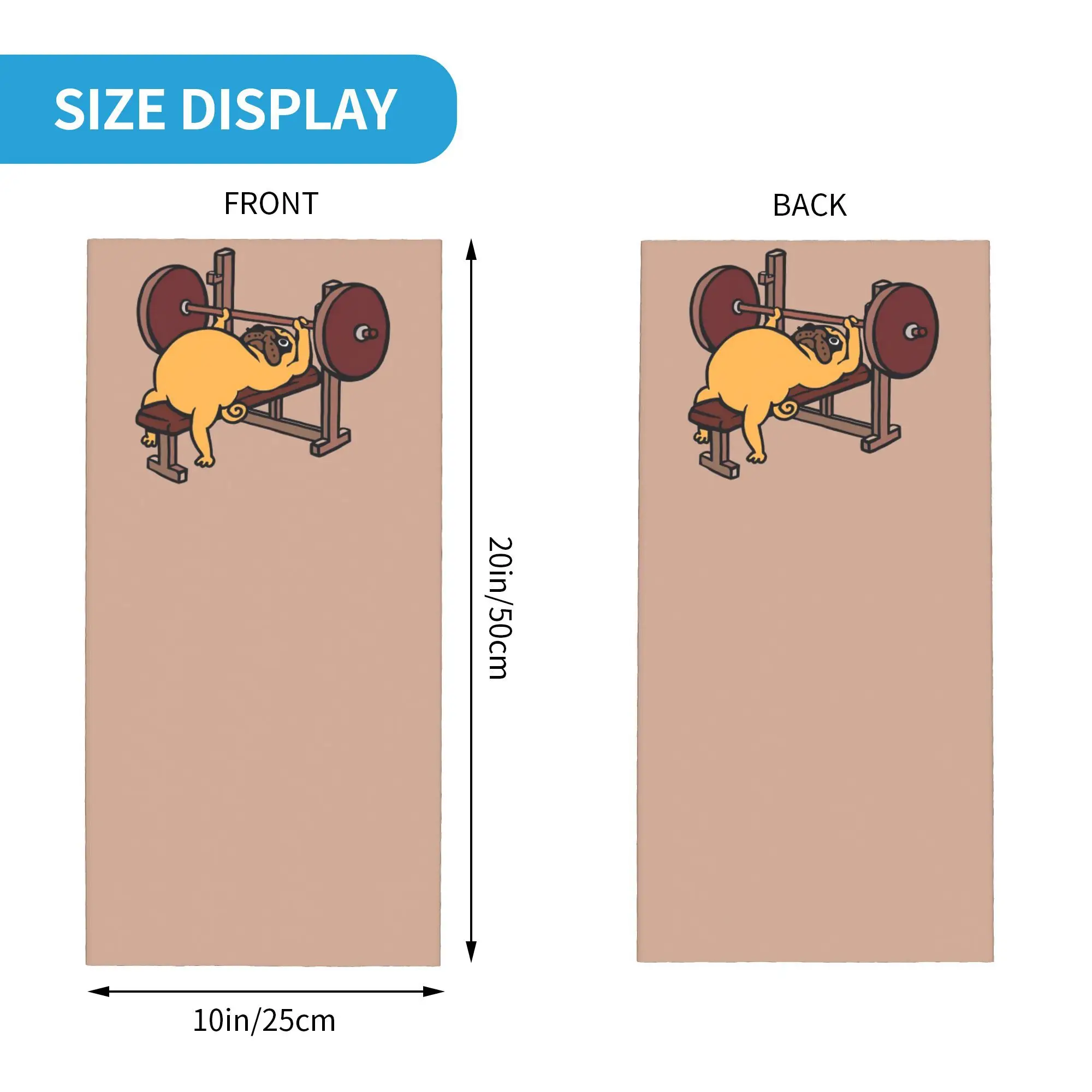 Pug Bench Press Bandana Neck Gaiter Gedrukt Gezichtssjaal Warme hoofdband Buitensporten Unisex Volwassene Het hele seizoen