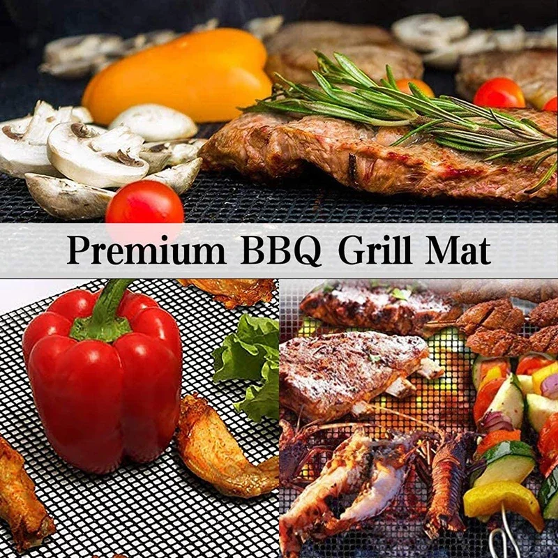 40*30cm Baking Mat Cooking Grilling Sheet Heat Resistance BBQ Mesh Mat Non-Stick BBQ Barbecue Pad for Party Grill Mat Tools