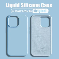 Luxury Liquid Silicone Phone Case For iPhone 15 14 13 12 11 Pro Max Original Soft Shockproof Cover for X XS XR XSMax 7 8 Plus SE