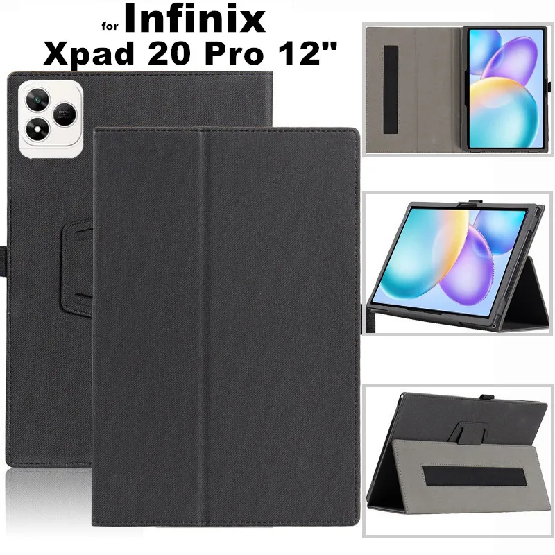 

for Infinix Xpad 20 Pro 12 Inch 2025 Tablet Cover Flip Magentic Foldable Leather Stand Protective Case With Hand Holder