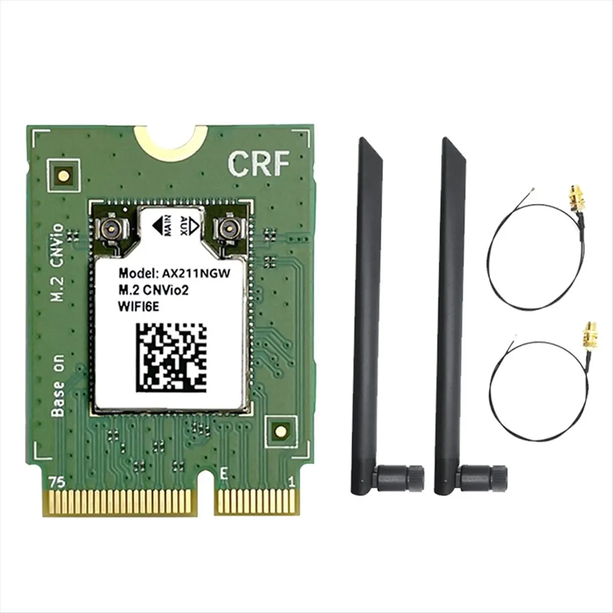 AX211NGW WiFi 6E Karte + 2x8dBi Antenne 2,4G & 5G & 6G M.2 CNVio Bluetooth 5.3 802.11AX Unterstützung Win10/11 LINUX WiFi Karte-BCBW