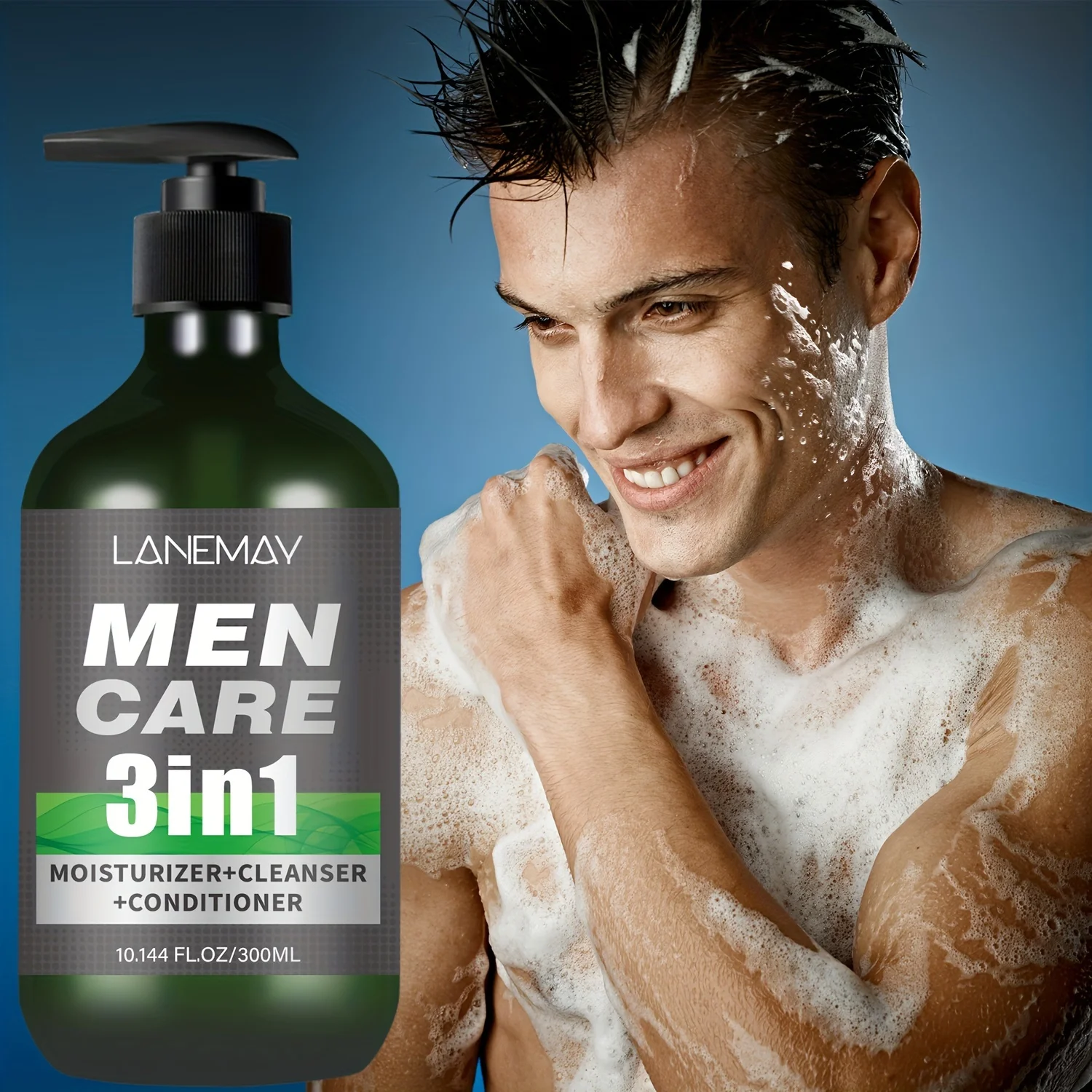 

Мужское средство для тела и умывания волос 3-в-1 — увлажняет светло-бежевый и волосы, восстанавливает светло-бежевый в душе с очищающими средствами на растительной основе