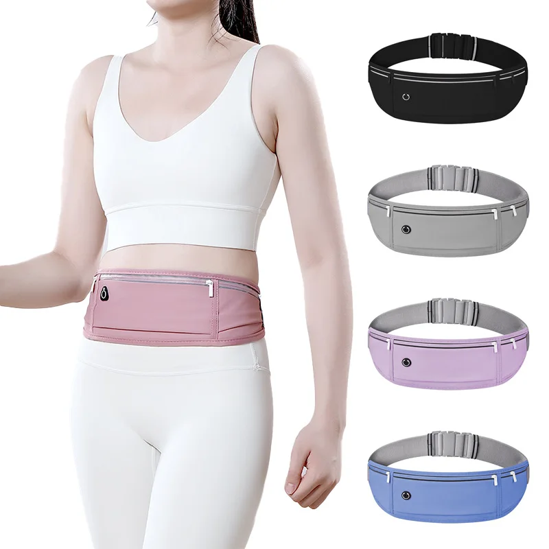 Slim Running Belt Waist Pack for Women Men Jogging Cycling  Adjustable Fanny Pack Running Hiking Travel Waist Bag Phone Holder