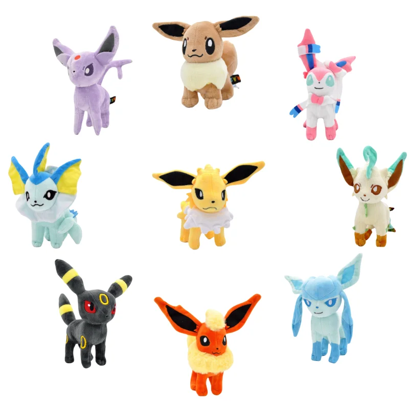 Cute Pokemon Pikachu Eevee Series Plush Toy Kawaii Anime Sylveon Vaporeon Umbreon Espeon Stuffed Doll Kid Birthday Xmas Gift