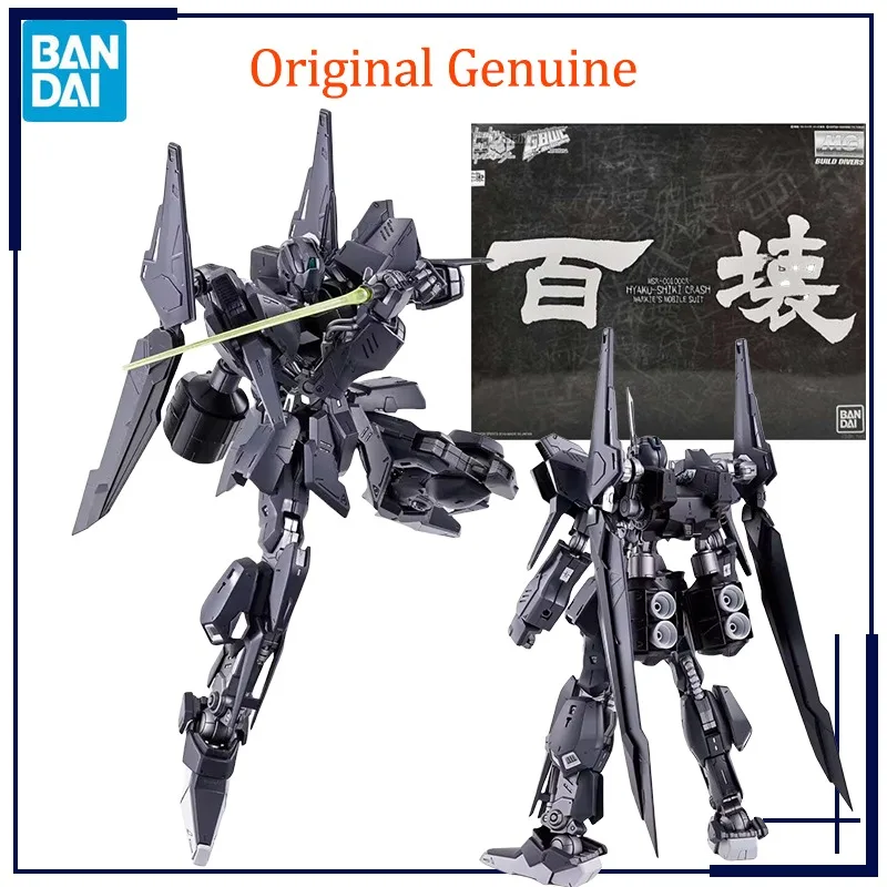 Original Genuine Bandai Anime GUNDAM HYAKU-SHIKI CRASH GBWC Black PB Limited MG Model Toys Action Figure Gifts Collectible Kids