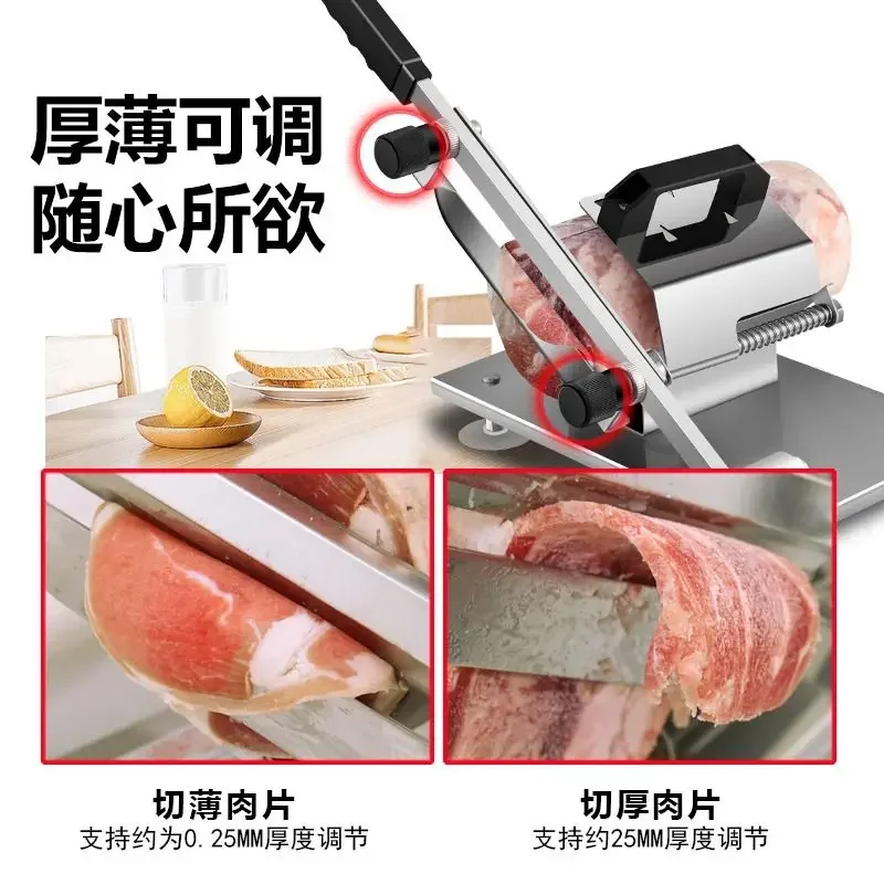 Manual Meat Slicer for Home Commercial Use Frozen Beef Mutton Slicing Machine