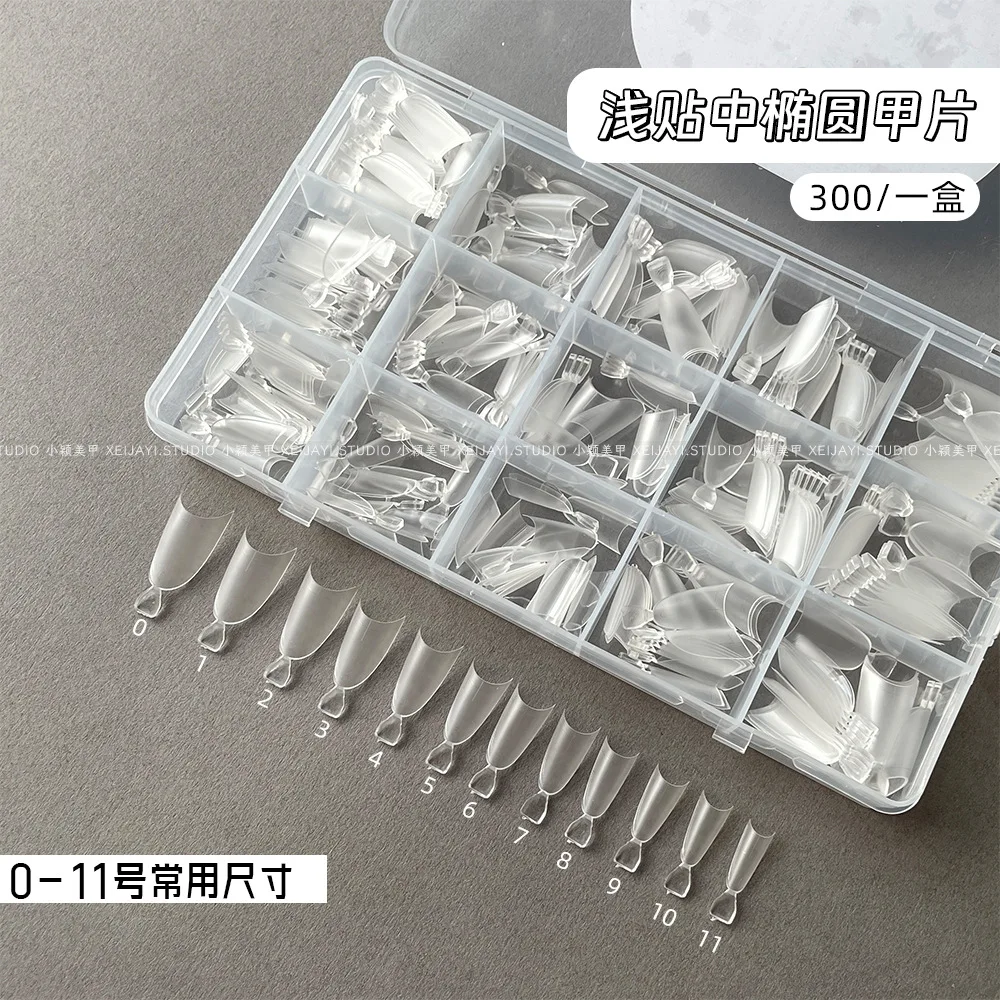 300-pecas-de-placa-de-unha-fosca-oval-de-pasta-rasa-sem-arranhoes-placa-de-unha-falsa-de-pasta-rasa-para-arte-em-unhas