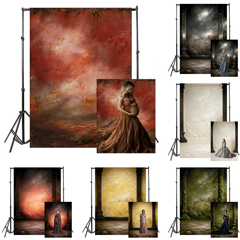 

Abstract Gradient Texture Portrait Backdrop for Photography Vintage Blue Black Grey Color Professional Photographic Background