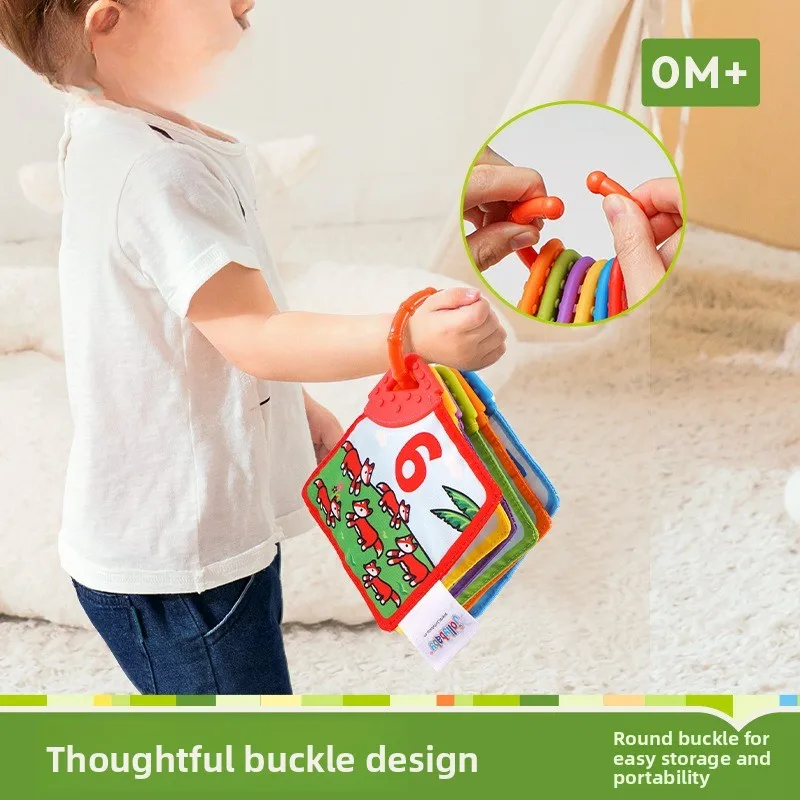 Tarjetas cognitivas en blanco y negro para bebé de 0 a 1 año, libro de tela para mordedor, tarjetas de estimulación Visual de Color para Aprendizaje Temprano para recién nacidos