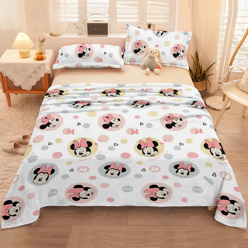 1 cartoon cute Minnie printed multifunctional blanket,bedroom nap travel blanket,bedding(no pillowcases，no pillows)