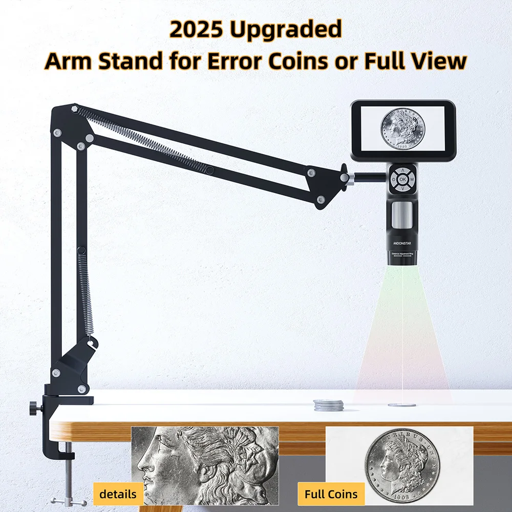 Andonstar AD115 USB Digital Microscope Handheld Magnifier 12MP Microscope Camera with 8 LED Lights for Electronics PCB Soldering