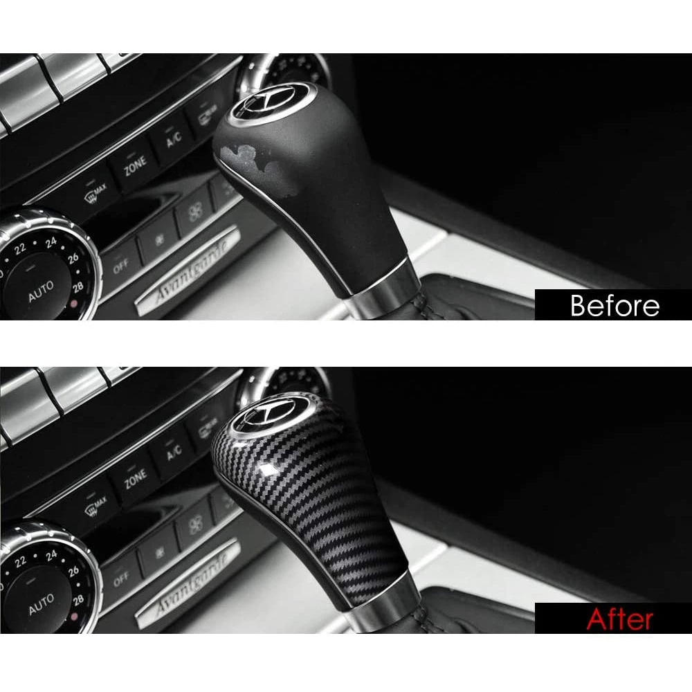 

Carbon Fiber Gear Shift Knob Cover For W204 W212 A C E G GLS Class(Bring Wet Wipes)