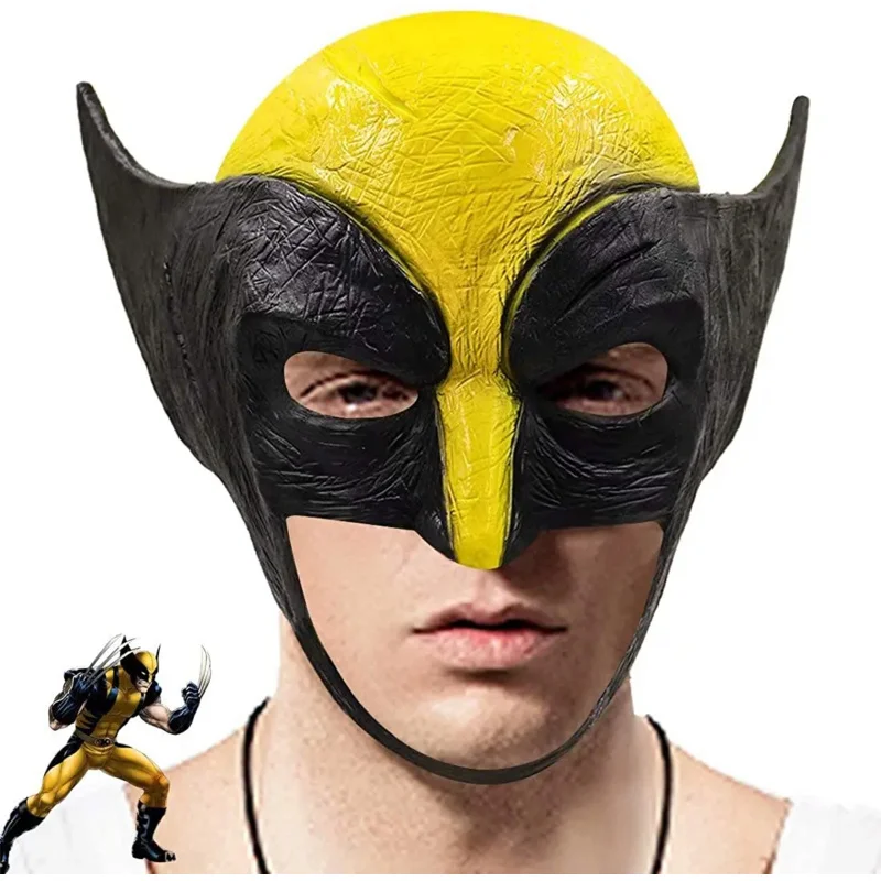 Cafele Wolverine Mask James Howlett Latex Half Face Mask Movie Cosplay Halloween Costume Props for Adults High Quality