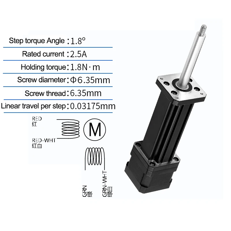 42/57 Servo Điện Trụ Cố Định Trục Vít Động Cơ Bước Lớn Thì Tuyến Tính Kính Thiên Văn Điện Cần Đẩy Xi Lanh