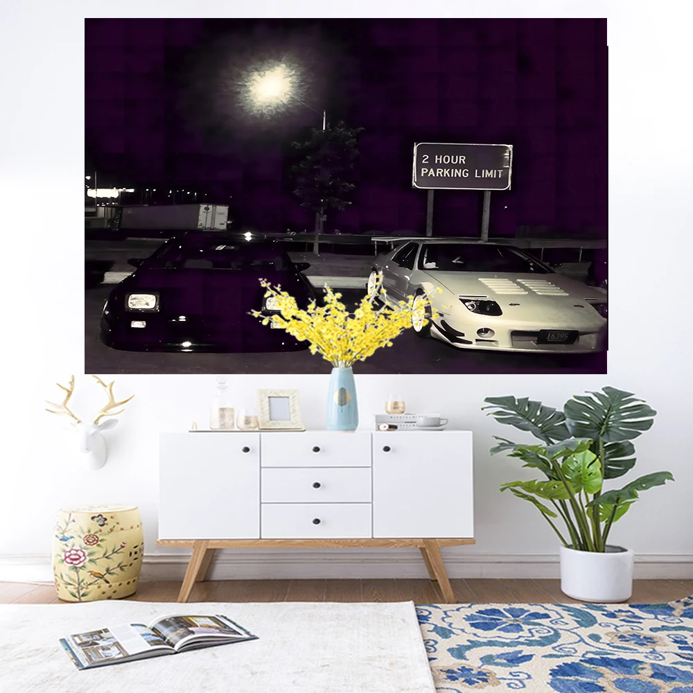 Midnight Club Jdm Tapestry Towel Wall Decor Living Home Decoration Art Printed Bedroom Mat Travel Blanket Yoga Hanging Room