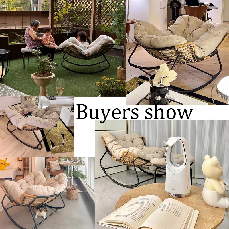 Human Bird Nest Rattan Weaving Rocking Chair Leisure Sofa Home Balcony Single Lazy Sofa Rocking Chair Rattan Chair Can Sleep