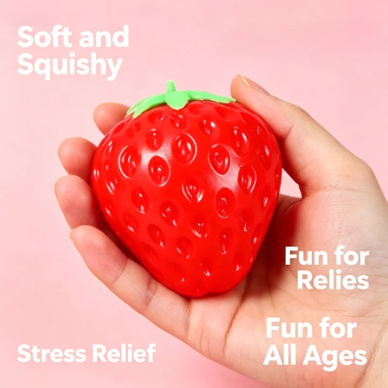 

Fruit Themed Squishy Fidget Toys, Mango Strawberry Pitaya Stress Balls, Soft TPR Squeeze Toys, Non-Toxic Decompression Toys