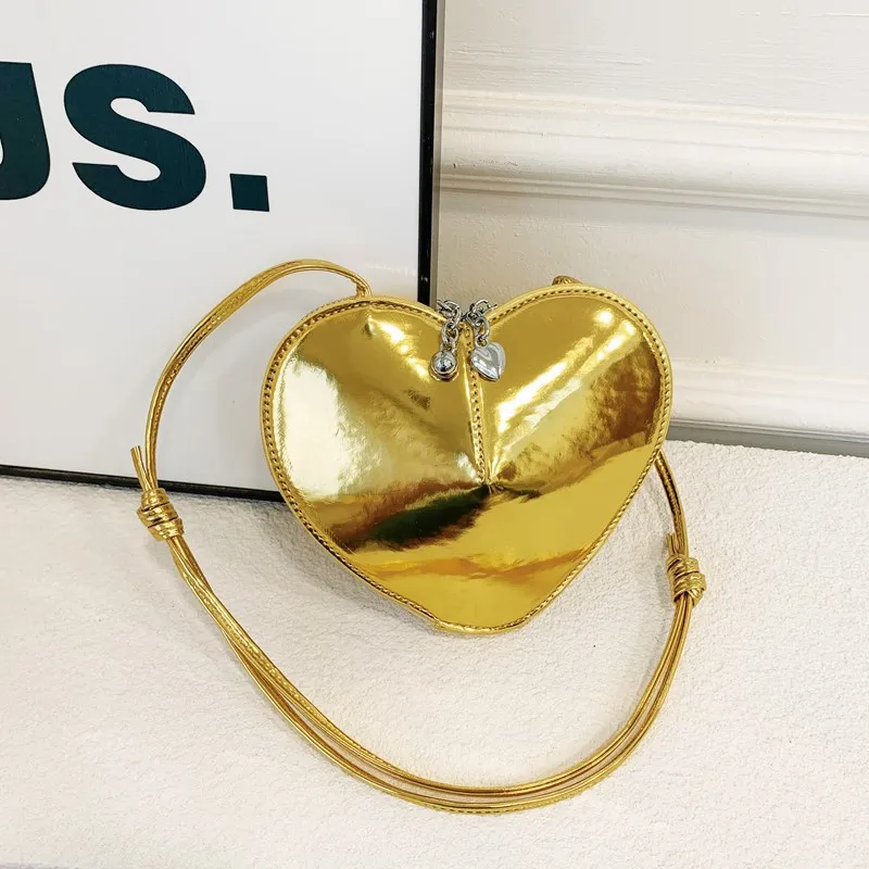 Ladies Quality Love Sling Purses Women's Heart Shaped Phone Bags Designer PU Mini Wallet Luxury Brand Solid Small Crossbody Bags