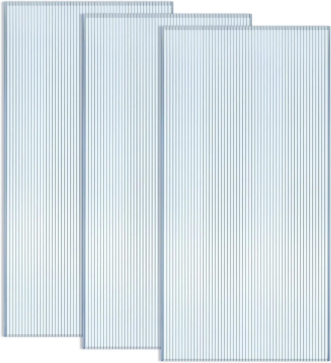 

3 Pcs Polycarbonate Greenhouse Panels Double Layer Polycarbonate Panels Waterproof UV Protected Sheet Corrugated Plastic R