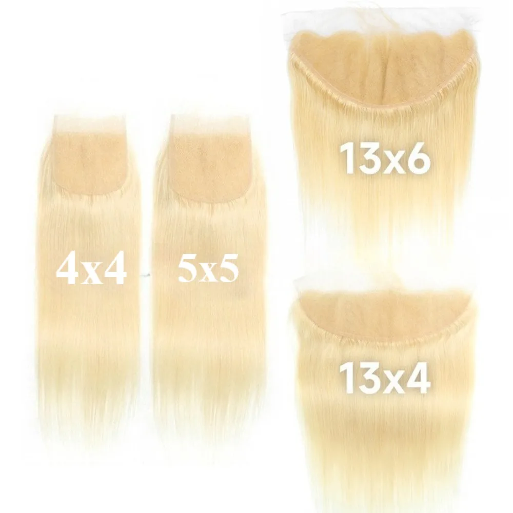 

High Quality 12A 13x4/4x4/2x6 613 Blonde Lace closure 10-20 Inches Hair Block Human Hair Brazilian Virgin Remy Full Hand Wearing