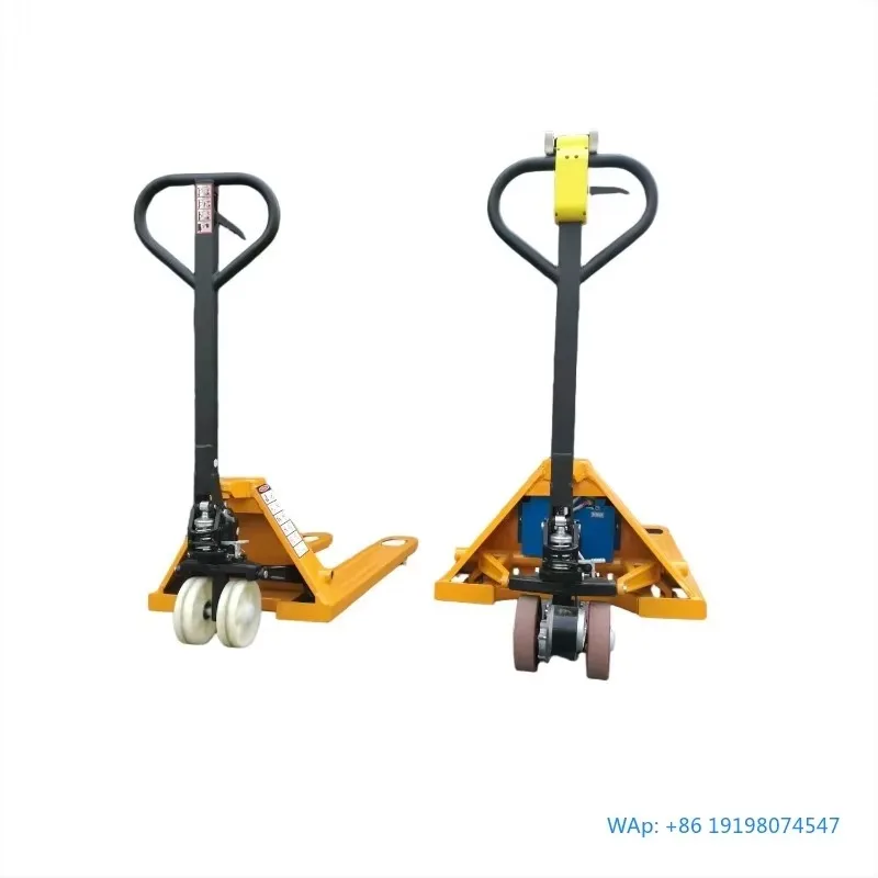 

Semi Electric Manual Pallet Truck 1.5-2 Ton Battery Powered Industrial Transport Trolley