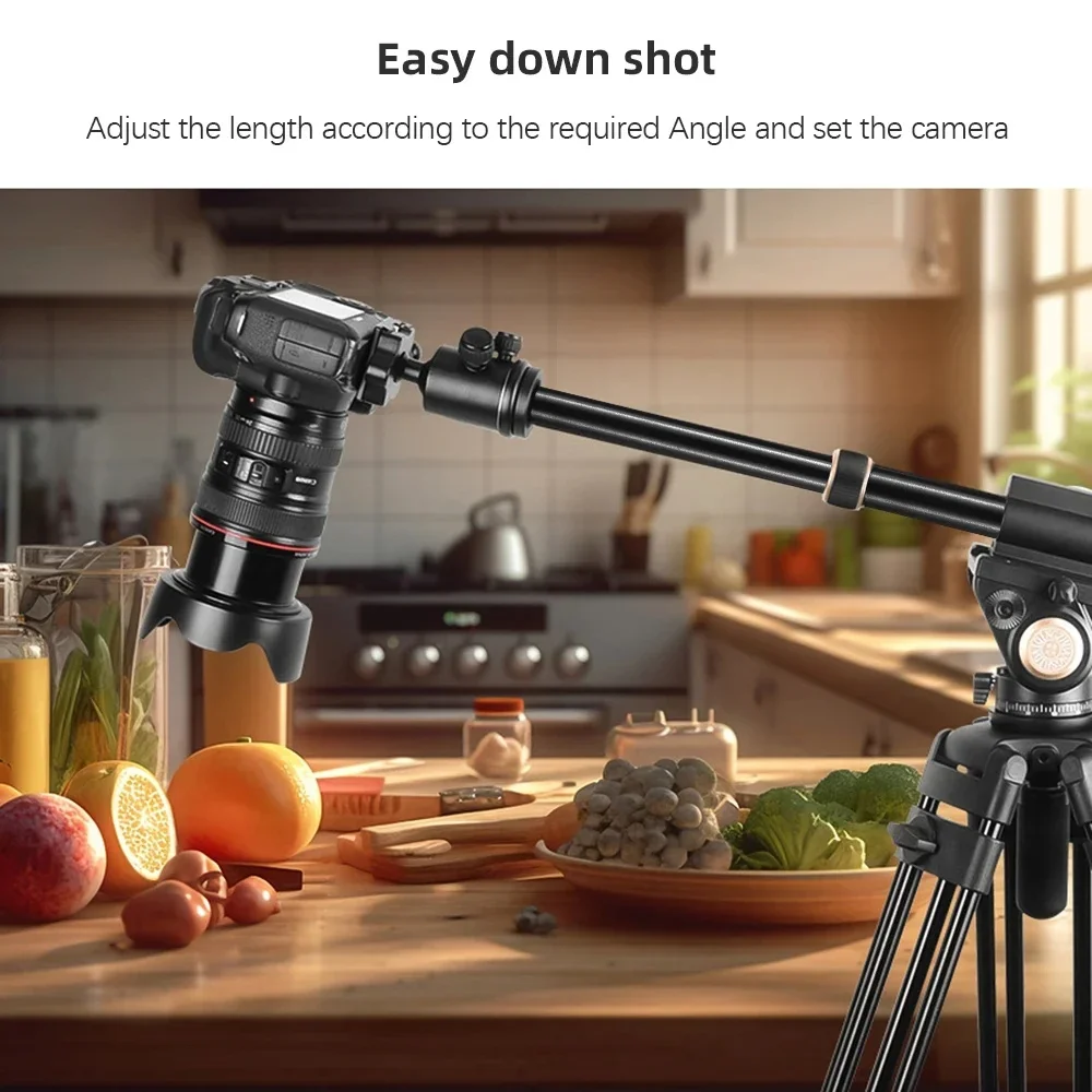 QZSD Q-AK90 Q-AK120 Aluminum Alloy Cross Bar Telescopic Horizontal Central Axis ARCA SWISS for Camera Photo Studio Tripod Gimbal